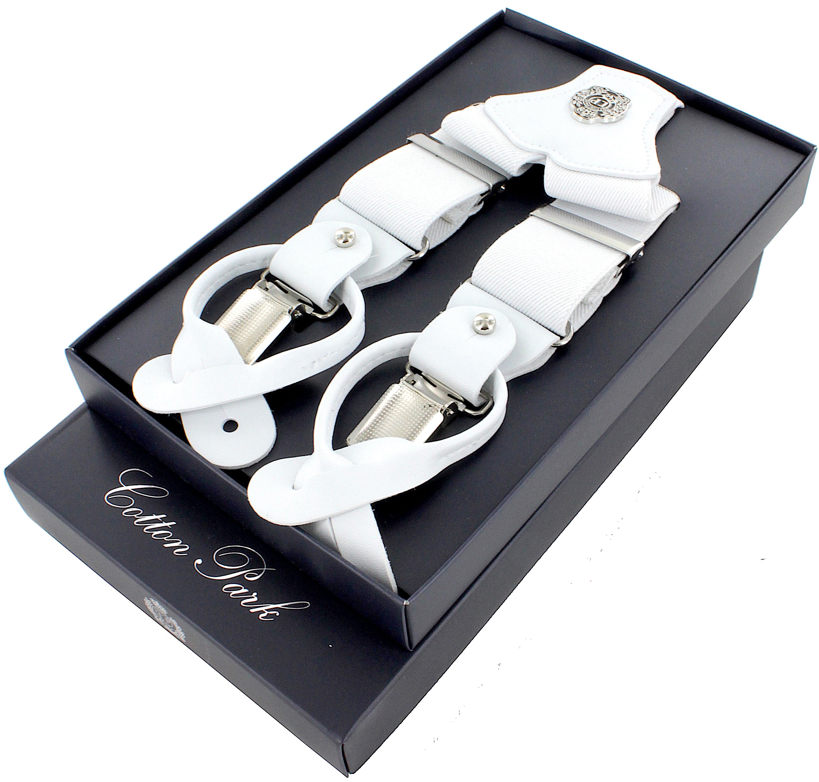 Bretelles En Nylon Blanc - 4 Supports, Longueur 65-77 Cm, Neuf Sans Étiquettes