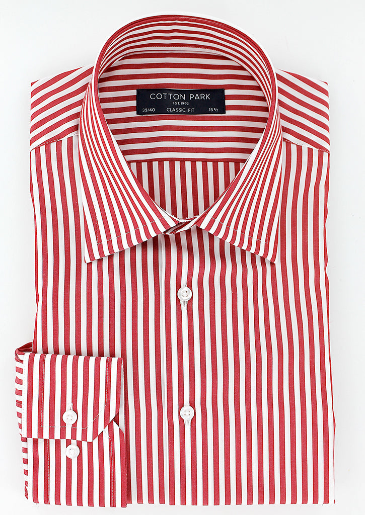 Chemise Business Rayures Rouges Chemise classique à rayures bâtons rouges | Cotton Park