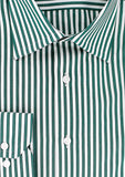 Chemise classique rayures bâtons verts | Cotton Park