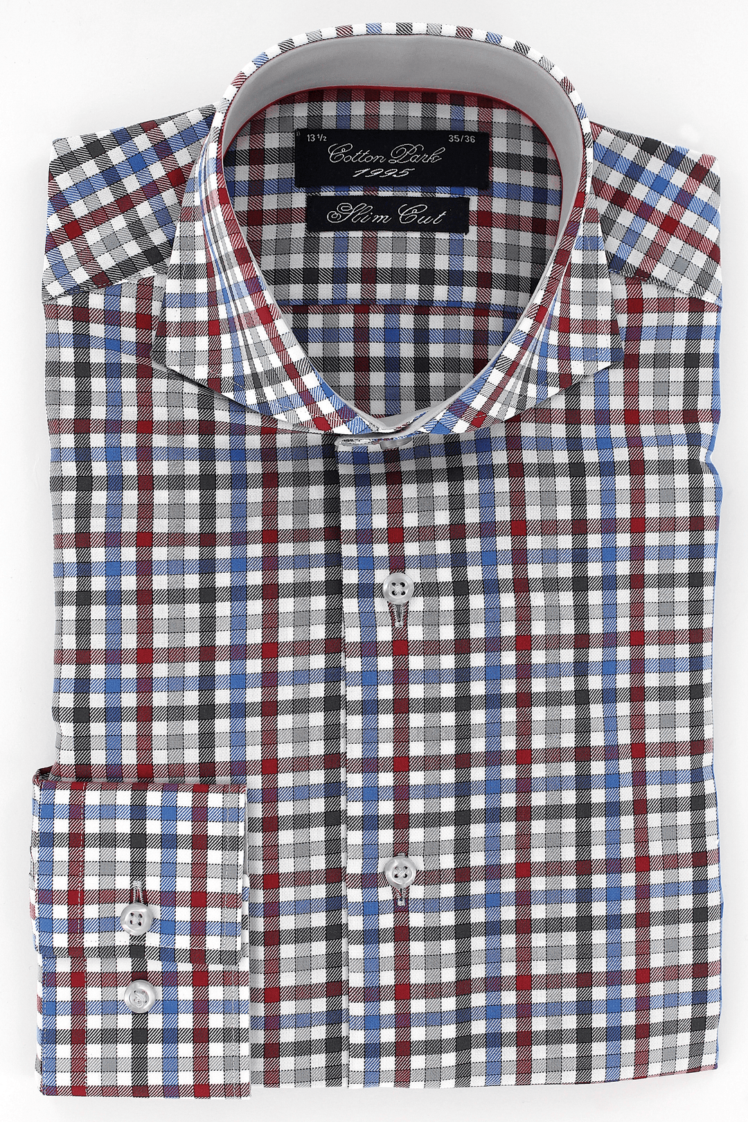 Chemise élégante pour homme cintrée multicolore à carreaux | Cotton Park