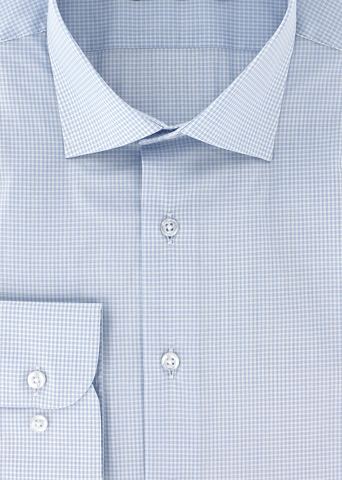 Chemise cintrée bleu à carreaux | Cotton Park
