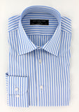 Chemise 100% coton pour homme à rayures bâtons bleu ciel | Cotton Park