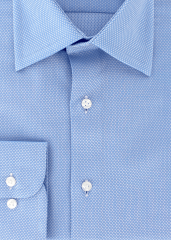 Chemise natté bleue double retors | Cotton Park