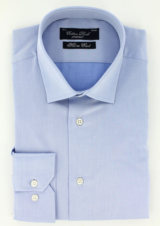 Chemise cintrée en twill bleu ciel  pour cérémonie ou événements | Cotton Park