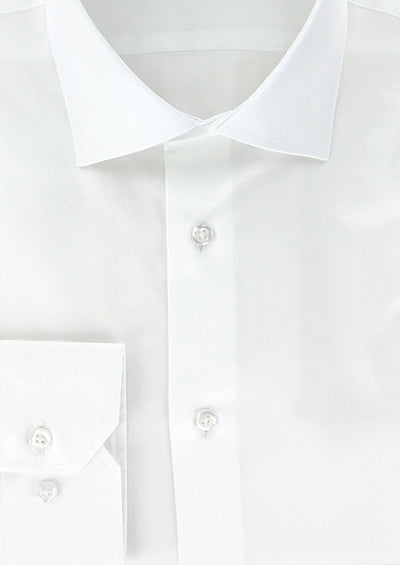 White shirt with small cutaway collar