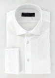 Chemise élégante pour homme à poignets mousquetaires en satin de coton blanc | Cotton Park