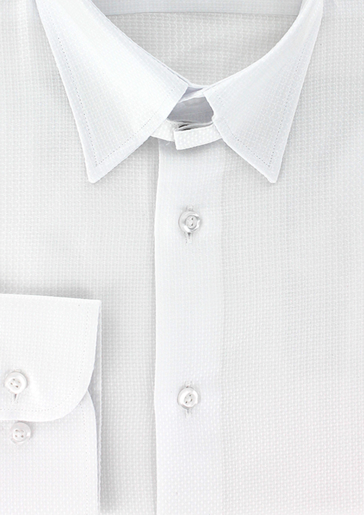 White dobby tab collar shirt