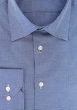 Chemise coupe droite en pied de poule bleu ciel | Cotton Park