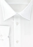 Chemise coupe droite blanche à rayures ton sur ton pour homme | Cotton Park