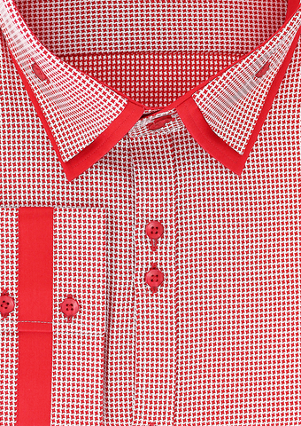 Chemise grande taille rouge à motif blanc | Cotton Park
