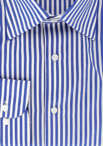 Chemise double retors à rayures bleues | Cotton Park