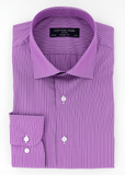Chemise élégante pour homme coupe classique violette à rayures | Cotton Park