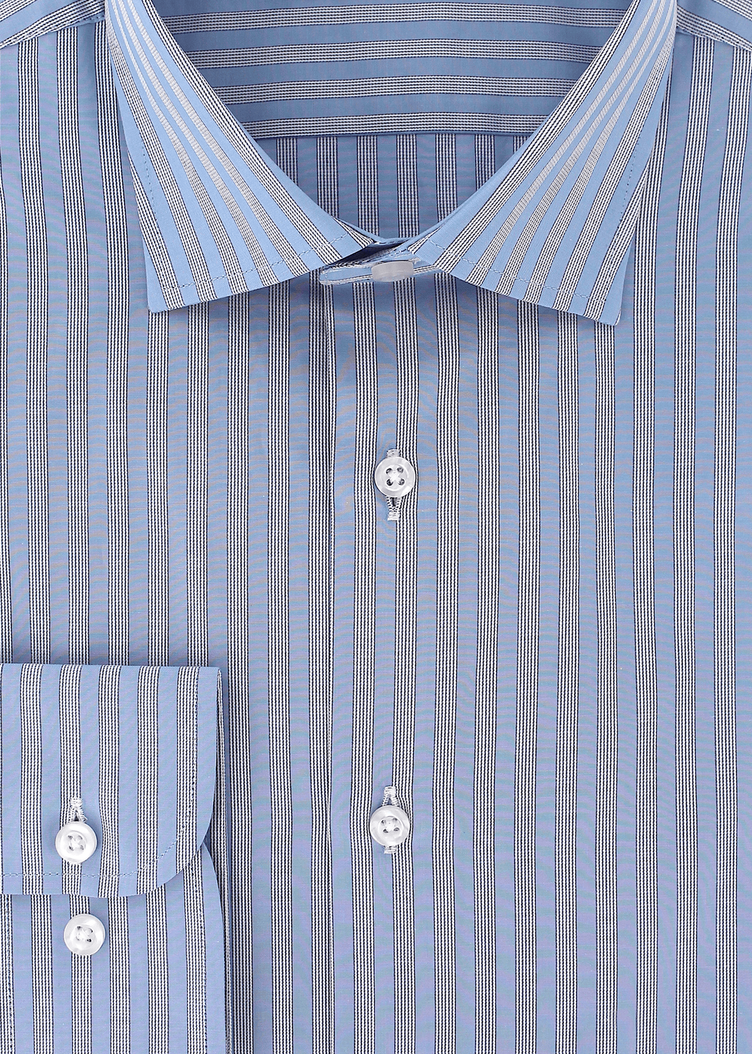 Mens blue and white striped dress shirt on sale