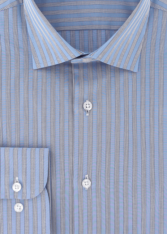 Chemise classique bleu à rayures | Cotton Park