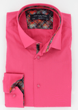 Chemise pour homme coupe cintrée de couleur fuchsia opposition à motifs | Cotton Park