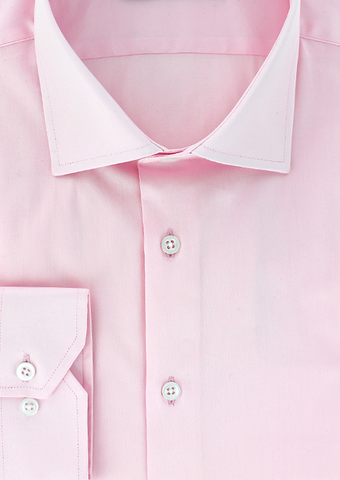 Chemise coupe cintrée satin de coton rose pâle | Cotton Park