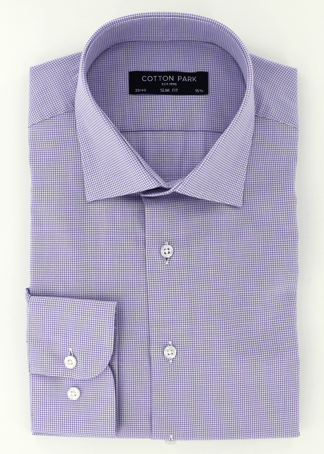 Purple houndstooth fitted shirt | Cotton Park Purple houndstooth fitted shirt | Cotton Park