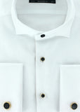 chemise homme avec boutons de plastron or et nacre noire