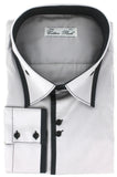 chemise grande taille gris et bord noir cotton park