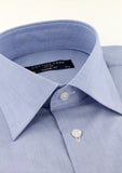 Col classique chambray de couleur bleu  Chemise chambray col classique de couleur bleu | Cotton Park