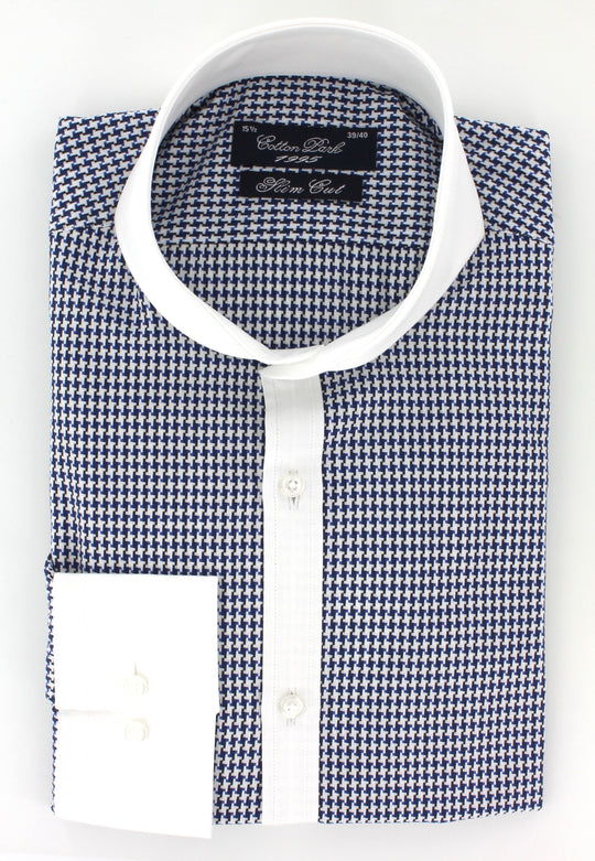 Chemise col Italien Cutaway oppositions blanches | Cotton Park