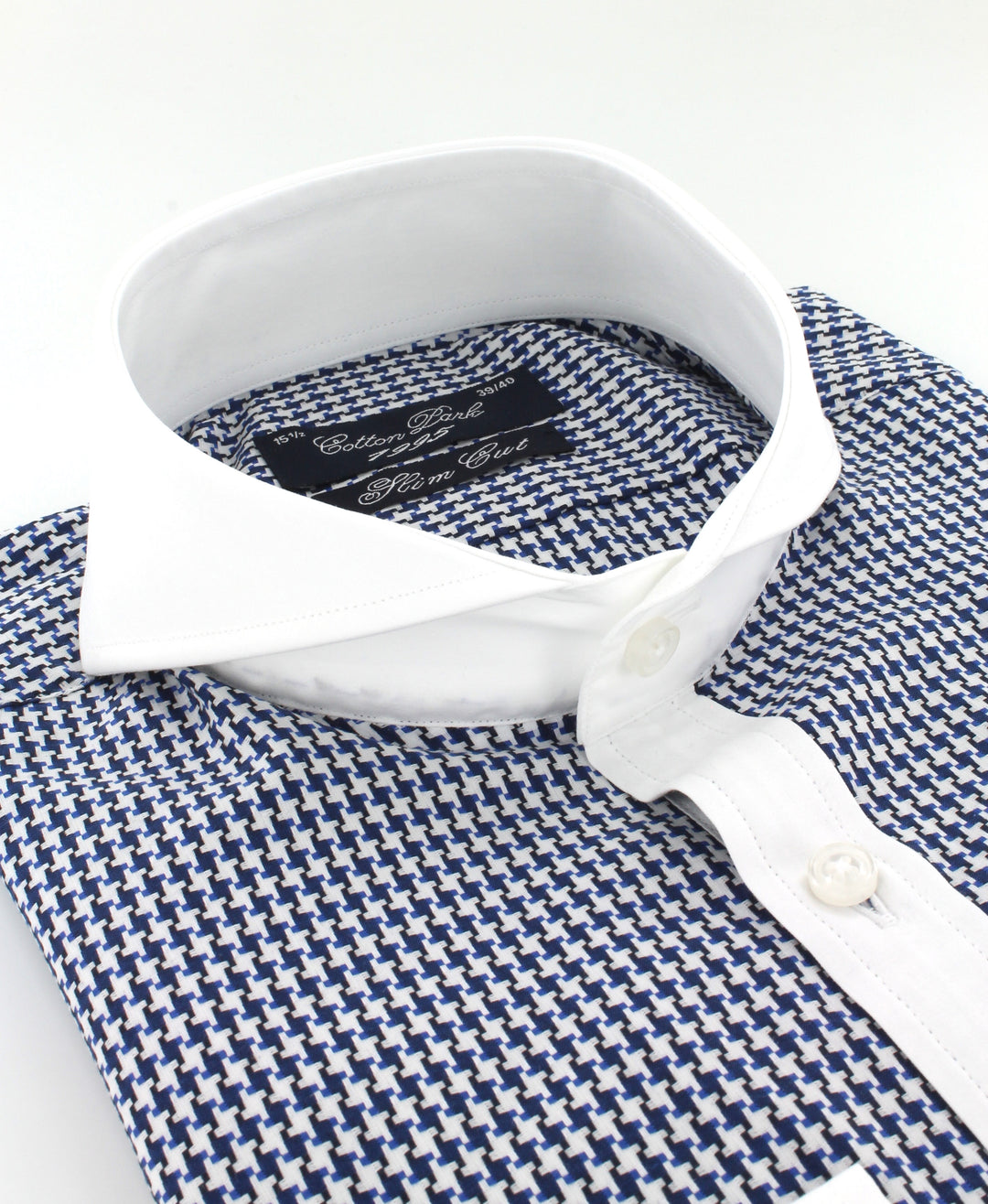 Chemise col Italien Cutaway oppositions blanches | Cotton Park