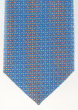 Cravate microfibre bleu ciel à motifs rouges | Cotton Park