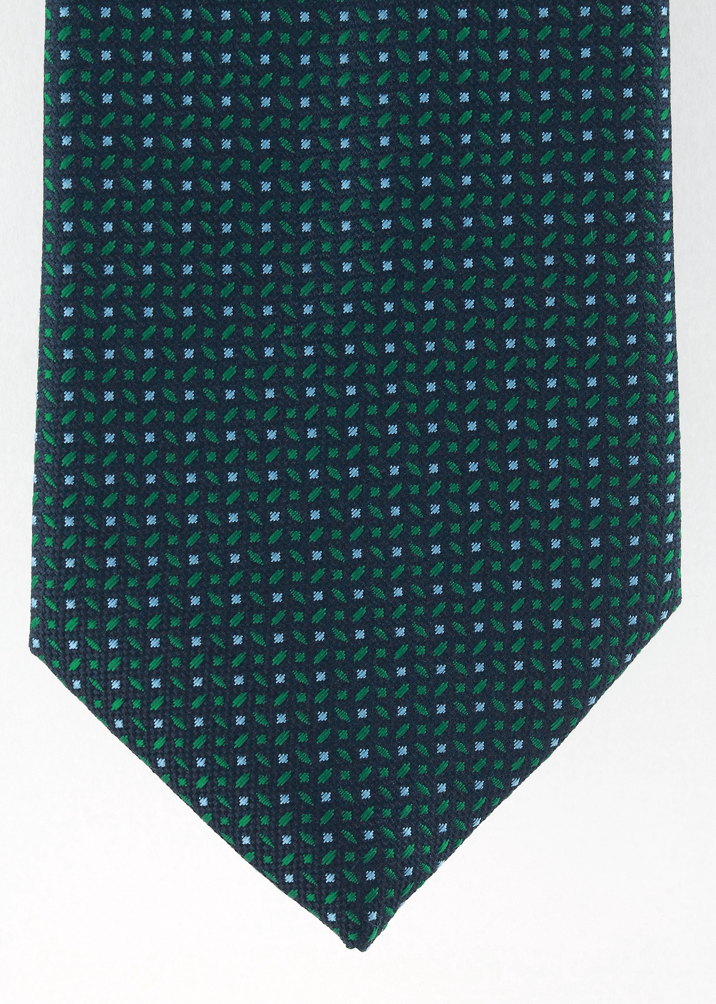 Cravate Fantaisie Club MVP - Verte Avec Motifs Blanc, Rouge, Orange - Occasion - Longueur Classique