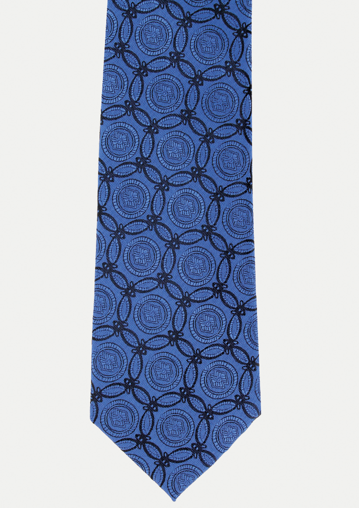 Cravate bleue à motifs bleu marine | Cotton Park
