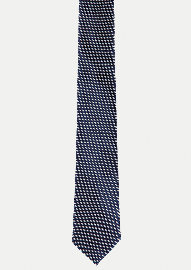 Cravate bleu marine à motifs blancs | Cotton Park