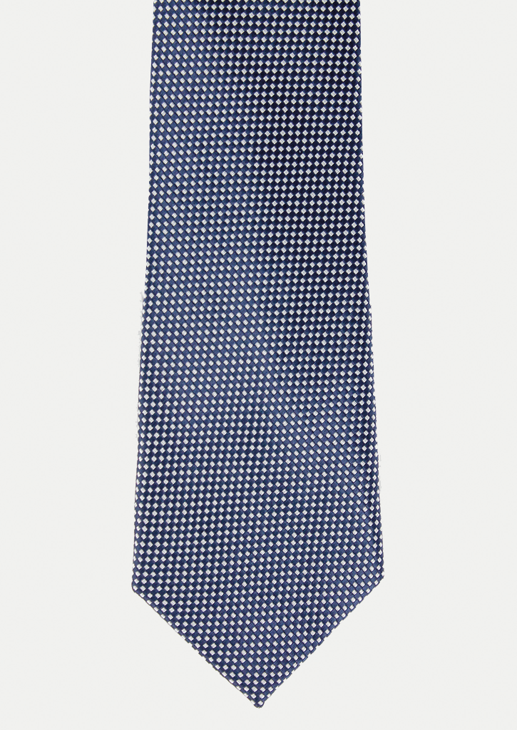 Cravate élégante pour homme bleu marine à motifs blancs | Cotton Park