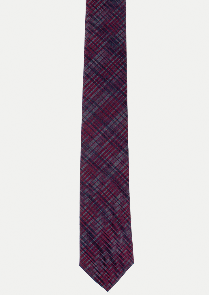 Cravate Moschino Bordeaux Et Dorée - Motif Mots Croisés - Soie 100% - Style Large Vintage - Pour Homme