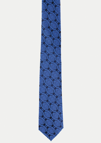 Cravate élégante pour homme bleue à motifs bleu marine | Cotton Park