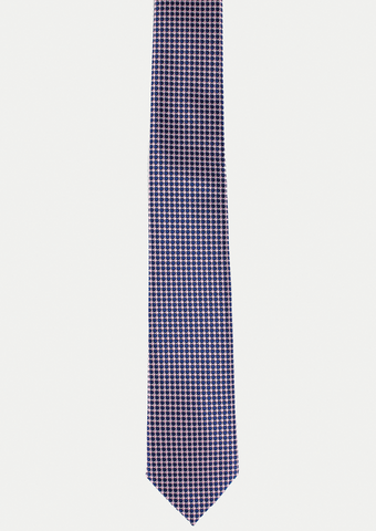 Cravate rose à motifs bleus | Cotton Park