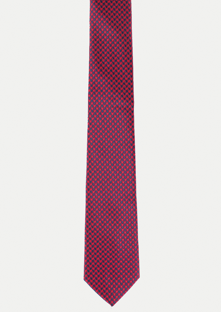 Cravate rouge à motifs bleus | Cotton Park