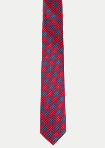 Cravate rouge à motifs bleus | Cotton Park