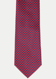 Cravate élégante pour homme de couleur rouge à motifs bleus | Cotton Park