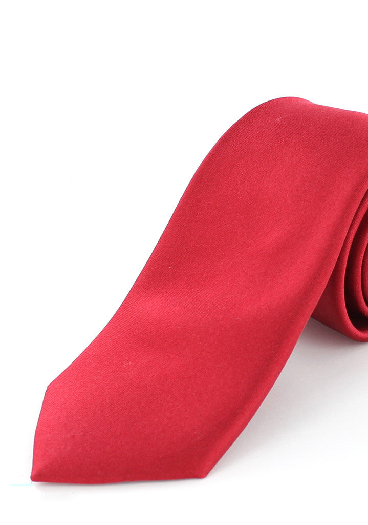 Cravate en soie lisse rouge | Cotton Park