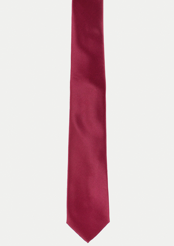 Cravate unie rouge à effet satin | Cotton Park