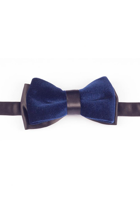 Noeud Papillon velours noir et bleu | Cotton Park