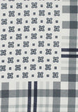 Pochette soie motifs carreaux gris | Cotton Park