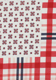 Pochette soie motifs carreaux rouge | Cotton Park