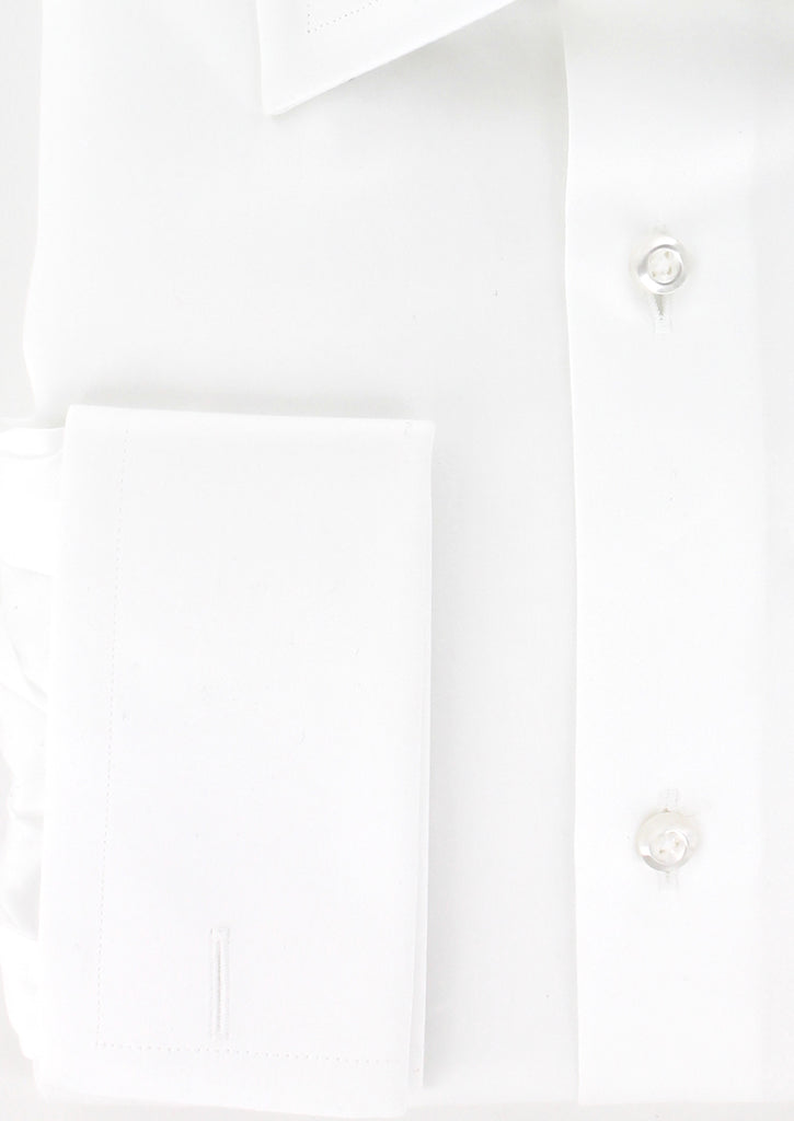 french cuff white dress shirt Classic white satin shirt with French cuffs