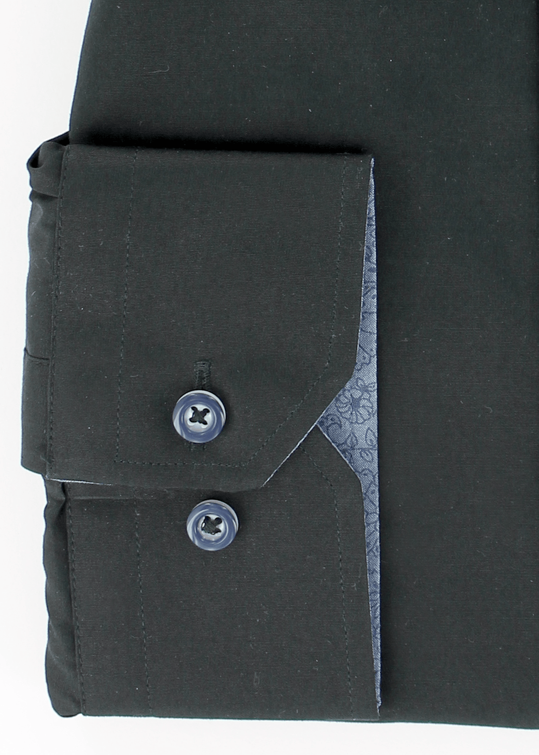 Poignets simples réglables de couleur noire opposition à motifs bleu ciel | Cotton Park