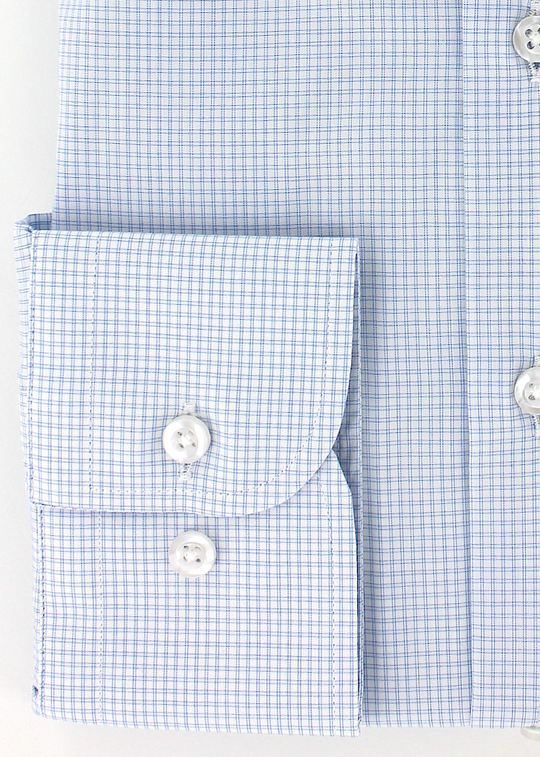 Blue checked fitted shirt