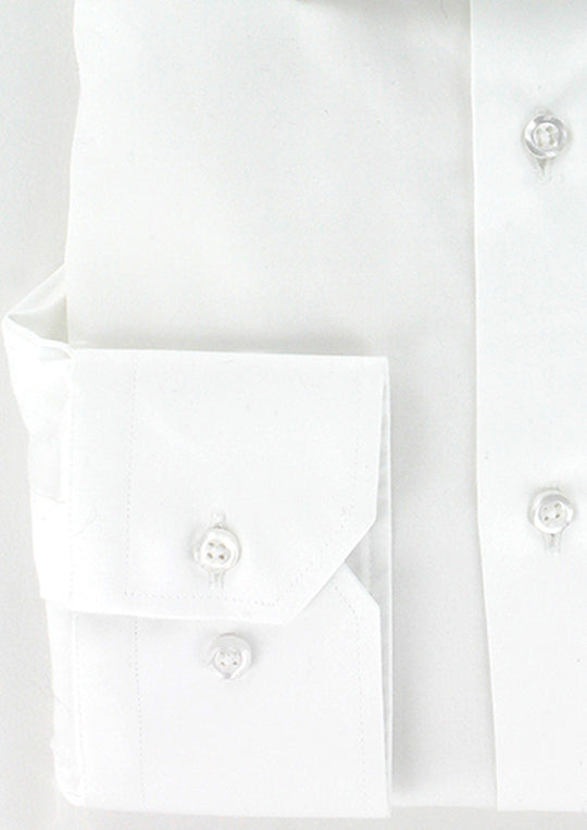 Poignets simples réglables en satin de coton blanc | Cotton Park