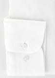 Chemise col anglais en coton piqué blanc