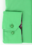 Poignets simples réglables de couleur vert opposition à motifs | Cotton Park