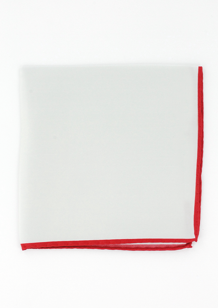 Pochette soie blanc et rouge | Cotton Park