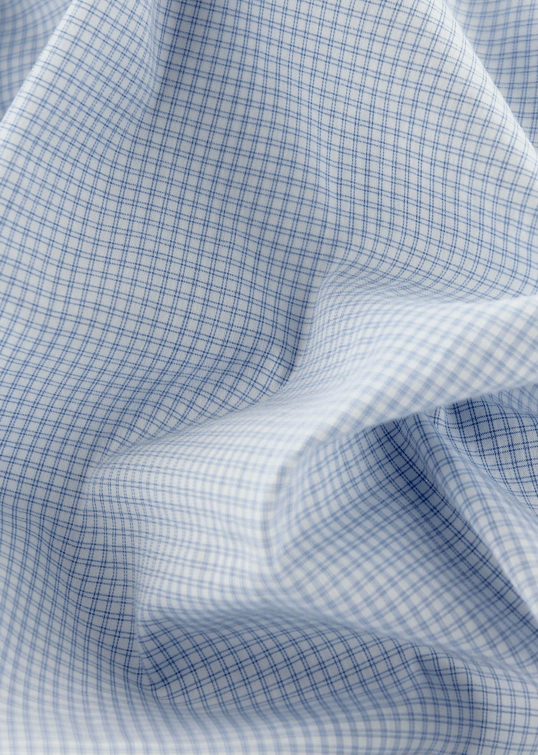 Tissu 100% coton haut de gamme bleu à carreaux | Cotton Park